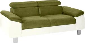 COTTA Polstergarnitur "Komaris", (Set), Set bestehend aus: 2-Sitzer mit Kopfteilverstellung & Hocker