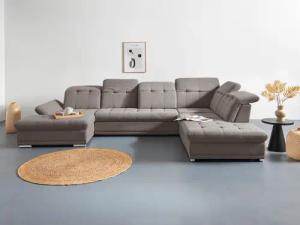COTTA Wohnlandschaft "Holiday U-Form mit Sitztiefen-, Armteil- und Kopfteilverstellung", wahlweise mit Bettfunktion & Bettkasten