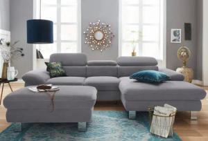 COTTA Polstergarnitur "Driver L-Form", (Set, 2 tlg.), Set bestehend aus: Ecksofa mit Kopfteilverstellung & Hocker