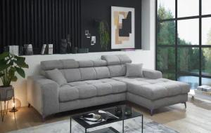 ED EXCITING DESIGN Ecksofa "Sydney L-Form mit Bettfunktion, Bettkasten, Kopfteilverstellung", motorischer Sitztiefenverstellung, USB-Port & 2 Zierkissen