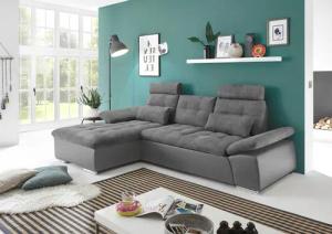 ED EXCITING DESIGN Ecksofa "Jakarta L-Form", mit Bettfunktion, Armteilverstellung, Kopfstützen & 2 Nierenkissen