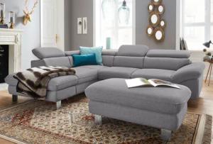 COTTA Polstergarnitur "Driver L-Form", (Set, 2 tlg.), Set bestehend aus: Ecksofa mit Kopfteilverstellung & Hocker