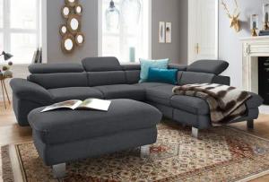 COTTA Polstergarnitur "Driver L-Form", (Set, 2 tlg.), Set bestehend aus: Ecksofa mit Kopfteilverstellung & Hocker