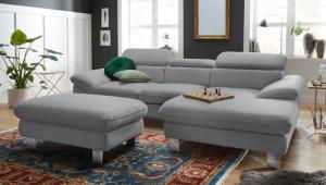 COTTA Polstergarnitur "Driver L-Form", (Set, 2 tlg.), Set bestehend aus: Ecksofa mit Kopfteilverstellung & Hocker