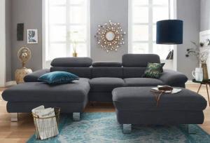 COTTA Polstergarnitur "Driver L-Form", (Set, 2 tlg.), Set bestehend aus: Ecksofa mit Kopfteilverstellung & Hocker