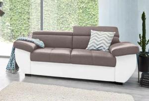 COTTA Polstergarnitur "Speedway", (Set), Set bestehend aus: 2-Sitzer mit Kopfteilverstellung & Hocker
