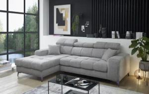 ED EXCITING DESIGN Ecksofa "Sydney L-Form mit Bettfunktion, Bettkasten, Kopfteilverstellung", motorischer Sitztiefenverstellung, USB-Port & 2 Zierkissen