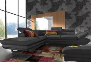 COTTA Polstergarnitur "Enterprise L-Form", (Set), Set bestehend aus: Ecksofa mit Arm- & Kopfteilverstellung & Hocker