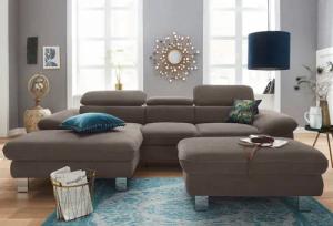 COTTA Polstergarnitur "Driver L-Form", (Set, 2 tlg.), Set bestehend aus: Ecksofa mit Kopfteilverstellung & Hocker