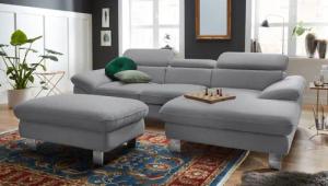 COTTA Polstergarnitur "Driver L-Form", (Set, 2 tlg.), Set bestehend aus: Ecksofa mit Kopfteilverstellung & Hocker