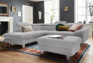 COTTA Polstergarnitur "Driver L-Form", (Set, 2 tlg.), Set bestehend aus: Ecksofa mit Kopfteilverstellung & Hocker
