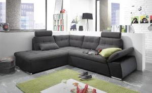 ED EXCITING DESIGN Ecksofa "Jakarta L-Form", mit Bettfunktion, Armteilverstellung, Kopfstützen & 2 Nierenkissen