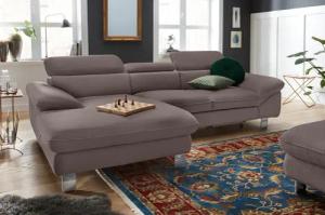 COTTA Polstergarnitur "Driver L-Form", (Set, 2 tlg.), Set bestehend aus: Ecksofa mit Kopfteilverstellung & Hocker
