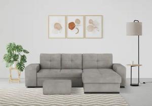COTTA Ecksofa "Mattina L-Form", mit Hocker, wahlweise mit Bettfunktion & Bettkasten