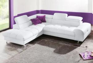 COTTA Ecksofa "Chef L-Form", mit Kopfteilverstellung, edle Metallkufen, wahlweise mit Bettfunktion
