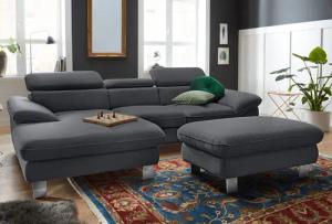 COTTA Polstergarnitur "Driver L-Form", (Set, 2 tlg.), Set bestehend aus: Ecksofa mit Kopfteilverstellung & Hocker