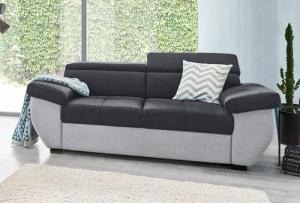 COTTA Polstergarnitur "Speedway", (Set), Set bestehend aus: 2-Sitzer mit Kopfteilverstellung & Hocker