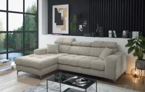 ED EXCITING DESIGN Ecksofa "Sydney L-Form", mit Bettfunktion, Bettkasten, Kopfteilverstellung & 2 Zierkissen