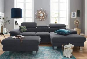 COTTA Polstergarnitur "Driver L-Form", (Set, 2 tlg.), Set bestehend aus: Ecksofa mit Kopfteilverstellung & Hocker