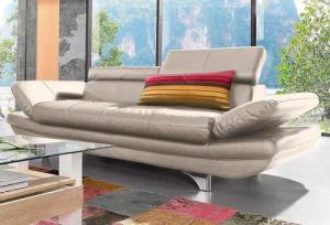COTTA Polstergarnitur "Enterprise", (Set), Set bestehend aus: 2-Sitzer mit Kopfteilverstellung & Hocker