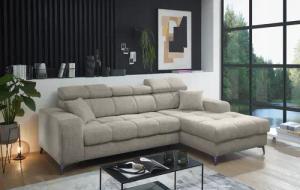 ED EXCITING DESIGN Ecksofa "Sydney L-Form mit Bettfunktion, Bettkasten, Kopfteilverstellung", motorischer Sitztiefenverstellung, USB-Port & 2 Zierkissen