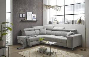 ED EXCITING DESIGN Ecksofa "Sydney L-Form", mit Bettfunktion, Bettkasten, Kopfteilverstellung & 2 Zierkissen