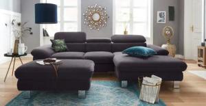 COTTA Polstergarnitur "Driver L-Form", (Set, 2 tlg.), Set bestehend aus: Ecksofa mit Kopfteilverstellung & Hocker