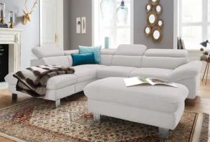 COTTA Polstergarnitur "Driver L-Form", (Set, 2 tlg.), Set bestehend aus: Ecksofa mit Kopfteilverstellung & Hocker