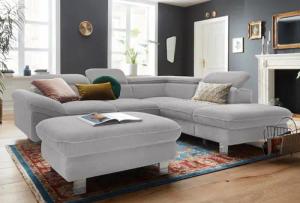 COTTA Polstergarnitur "Driver L-Form", (Set, 2 tlg.), Set bestehend aus: Ecksofa mit Kopfteilverstellung & Hocker