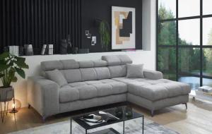 ED EXCITING DESIGN Ecksofa "Sydney L-Form", mit Bettfunktion, Bettkasten, Kopfteilverstellung & 2 Zierkissen