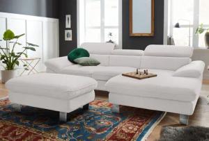 COTTA Polstergarnitur "Driver L-Form", (Set, 2 tlg.), Set bestehend aus: Ecksofa mit Kopfteilverstellung & Hocker