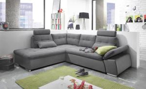 ED EXCITING DESIGN Ecksofa "Jakarta L-Form", mit Bettfunktion, Armteilverstellung, Kopfstützen & 2 Nierenkissen