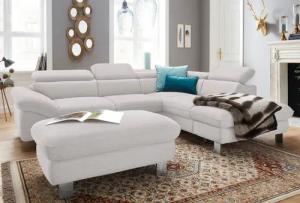 COTTA Polstergarnitur "Driver L-Form", (Set, 2 tlg.), Set bestehend aus: Ecksofa mit Kopfteilverstellung & Hocker