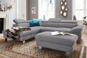 COTTA Polstergarnitur "Driver L-Form", (Set, 2 tlg.), Set bestehend aus: Ecksofa mit Kopfteilverstellung & Hocker