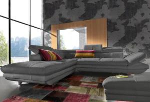 COTTA Polstergarnitur "Enterprise L-Form", (Set), Set bestehend aus: Ecksofa mit Arm- & Kopfteilverstellung & Hocker