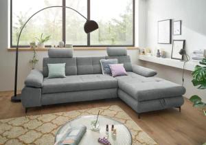 ED EXCITING DESIGN Ecksofa "Altona L-Form", (2 St.), mit Bettfunktion, Bettkasten, Armteilverstellung & Kopfstützen