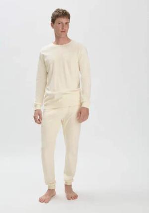 hessnatur Herren Pyjama PURE NATURE aus Bio-Baumwolle - natur - Größe 52