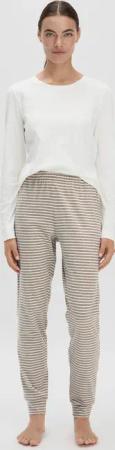 hessnatur Damen Schlafhose PURE COTTON aus Bio-Baumwolle - beige - Größe 34