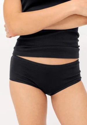 hessnatur Damen Panty Regular Cut im 2er-Pack PURE NATURE aus Bio-Baumwolle - schwarz - Größe 40