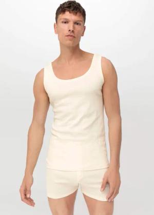 hessnatur Herren Athletic Shirt im 2er-Pack PURE NATURE aus Bio-Baumwolle - natur - Größe 7 = XL