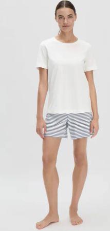 hessnatur Damen Pyjama PURE COTTON aus Bio-Baumwolle - weiß - Größe 44