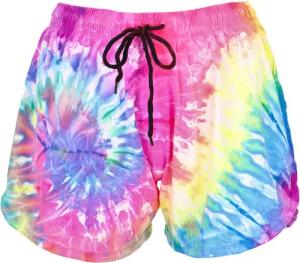 Guru-Shop Hose & Shorts Damen Tie Dye Shorts, kurze Batik Sommerhose,..