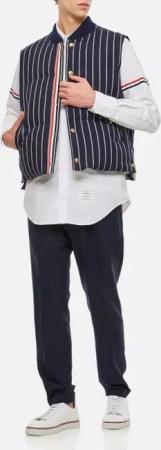 Thom Browne - Wool Stripe Vest - Größe 3 - blau