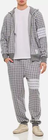 Thom Browne - Check 4 Bar Cotton Sweatpants - Größe 2 - grau