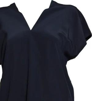 Aspesi - Navy Blue Silk Crêpe Top - Größe 44 - blau