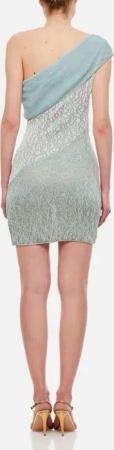 Vitelli - Viscose Cotton Jacquard Asymmetric Mini Dress - Größe 2 - blau