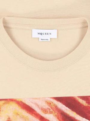 Alexander McQueen - Portrait Logo T-Shirt – Beige - Größe L - beige