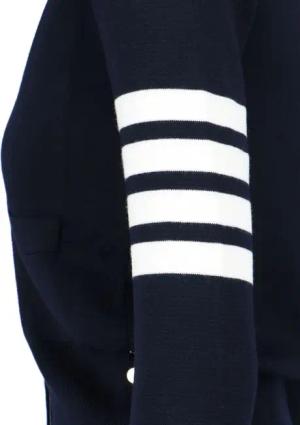 Thom Browne - Cardigan "4-Bar" – Blue - Größe 42 - blau