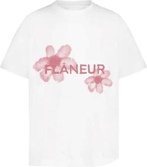 Flâneur - Floral Watercolor T-Shirt White Pink - Größe XL - white
