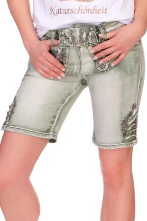 MarJo Trachtenjeans Trachtenjeans Damen - DENISE BERMUDA - pastellgrün